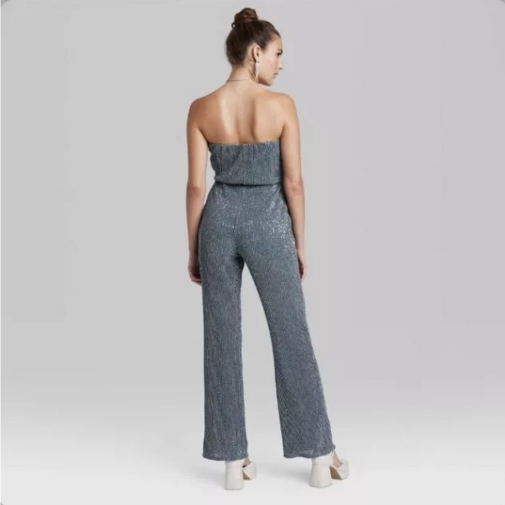 Wild fable sequin jumpsuit strapless